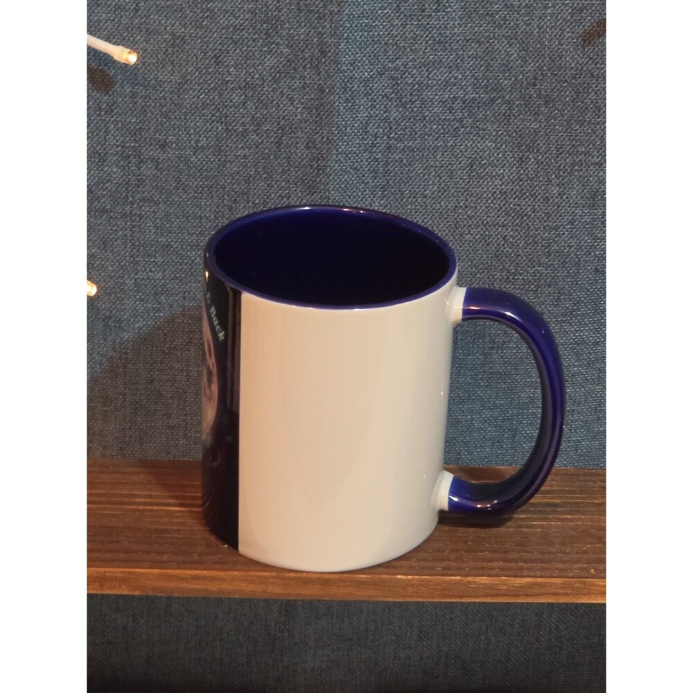 Love You To The Moon Ceramic Coffee Mug Navy Two-Tone New - Picture 4 of 16